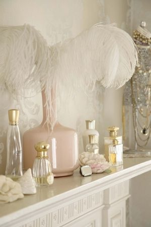 antique perfume bottles and feather - Pictures of feathers - Luscious blog.jpg